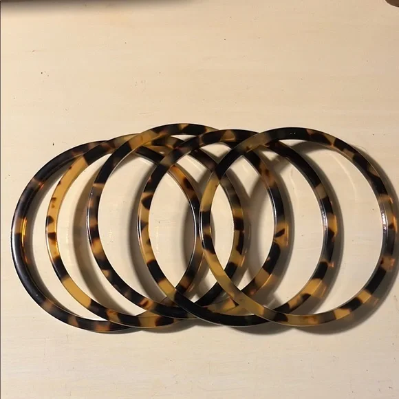 Tortoise Shell Patterned Bangles Set - Picture 1 of 2